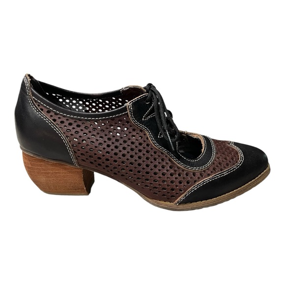 L’Artiste by Spring Step “Gabriel” Leather Oxford Heels – Size 9 Whimsigoth Boho - Picture 1 of 10